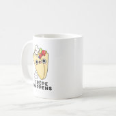 Crepe is er grappig van koffiemok (Voorkant links)