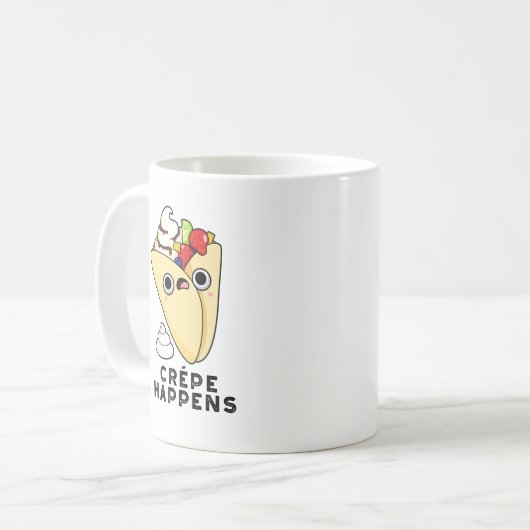 Crepe is er grappig van koffiemok (Voorkant links)