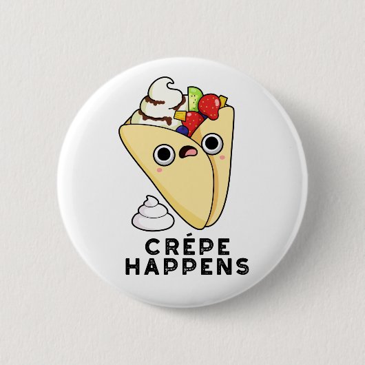 Crepe is er grappig van ronde button 5,7 cm (Voorkant)