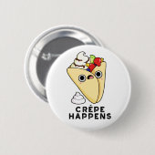 Crepe is er grappig van ronde button 5,7 cm (Voorkant /achterkant)