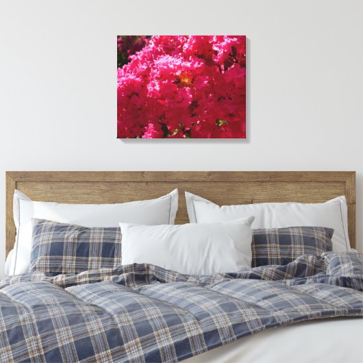 Crepe Myrtle Tree Magenta Floral Canvas Afdruk (Insitu (Slaapkamer))