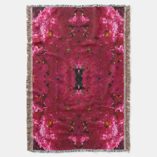 Crepe Myrtle Tree Magenta Floral Deken (Voorkant Verticaal)