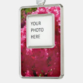 Crepe Myrtle Tree Magenta Floral Verzilverd Omlijst Ornament (Links)