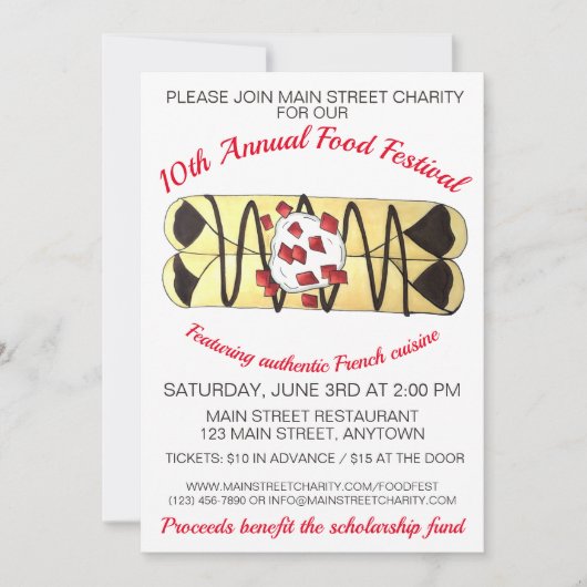 Crêpe Pancake Frankrijk Festival Crepes Kaart (Voorkant)