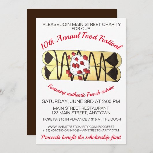 Crêpe Pancake Frankrijk Festival Crepes Kaart (Voorkant / Achterkant)