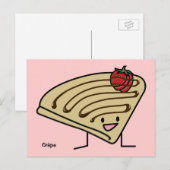 Crepe pasty Strawberry dessert chocolade Franse Briefkaart (Voorkant / Achterkant)