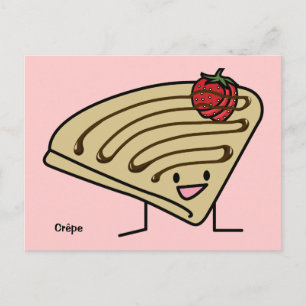 Crepe pasty Strawberry dessert chocolade Franse Briefkaart