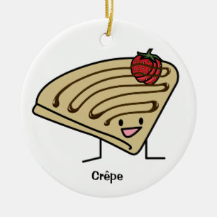 Crepe pasty Strawberry dessert chocolade Franse Keramisch Ornament