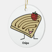 Crepe pasty Strawberry dessert chocolade Franse Keramisch Ornament (Links)