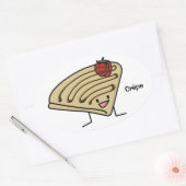Crepe pasty Strawberry dessert chocolade Franse Ovale Sticker (Envelop)