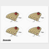 Crepe pasty Strawberry dessert chocolade Franse Ovale Sticker (Vel)