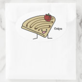 Crepe pasty Strawberry dessert chocolade Franse Ovale Sticker (Tas)
