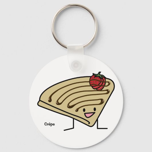 Crepe pasty Strawberry dessert chocolade Franse Sleutelhanger (Voorkant)