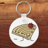 Crepe pasty Strawberry dessert chocolade Franse Sleutelhanger (Voorkant)
