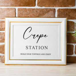 Crepe station Trouwbord Poster