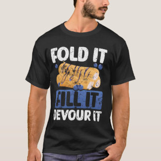 Crepes Franse keuken Zoete wafels Banaan Dessert T-shirt