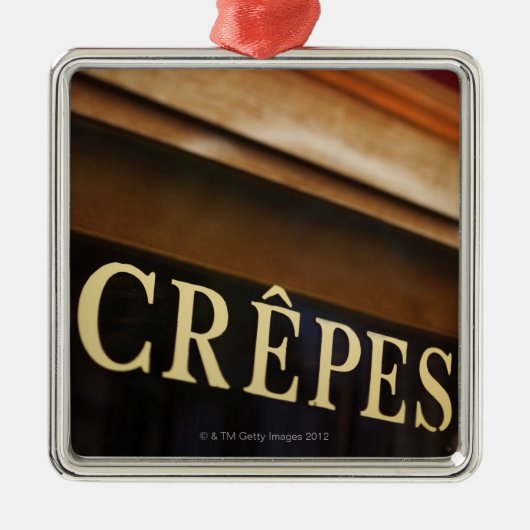 Crepes-teken, Parijs Metalen Ornament (Voorkant)