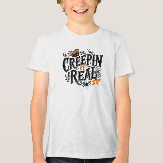 Crepping It Real Halloween Retro Design Tri-Blend Shirt (Voorkant)