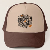 Crepping It Real Halloween Retro Design Trucker Pet (Voorkant)