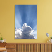 Crepusculaire of Gods rays strekken voorbij de wol Canvas Afdruk (Insitu (Woonkamer))