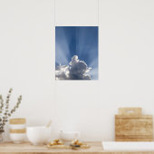 Crepusculaire of Gods rays strekken voorbij de wol Poster (Keuken)