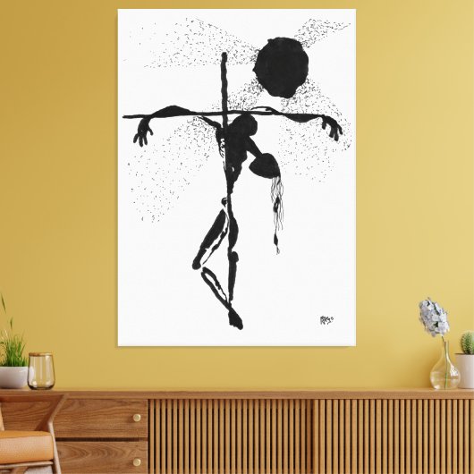 Crepúsculo - Dibujo a tinta Y quisieron los infame Canvas Afdruk (Insitu (Woonkamer))