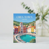 Cres Stad Kroatië Briefkaart (Staand voorkant)