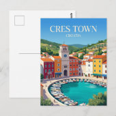 Cres Stad Kroatië Briefkaart (Voorkant / Achterkant)