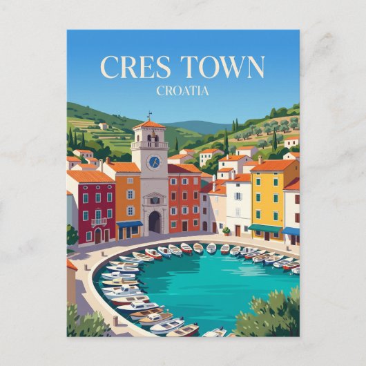 Cres Stad Kroatië Briefkaart (Voorkant)