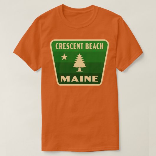 Crescent Beach Maine Retro Pine Tree Badge Groen T-shirt (Design voorkant)
