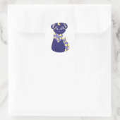 Crescent Bearfox Ronde Sticker (Tas)