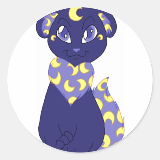 Crescent Bearfox Ronde Sticker (Voorkant)