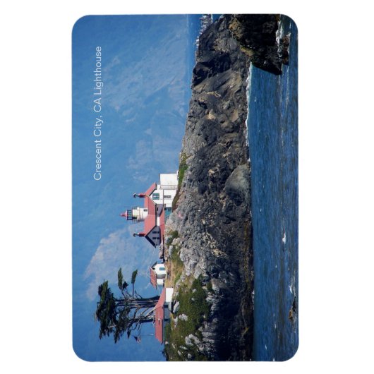 Crescent City, CA Lighthouse on 4x6 Refrig. Magnet Magneet (Verticaal)