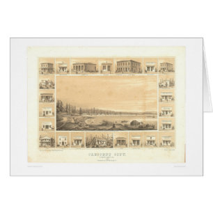 Crescent City, CA. Panoramische kaart 1857 (0465A)