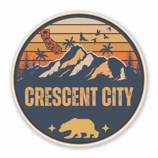 Crescent City, Californië Sticker (Voorkant)