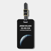 Crescent Earth genomen van de Apollo 4 missie. 2 Bagagelabel (Voorkant verticaal)