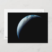 Crescent Earth genomen van de Apollo 4 missie. 2 Briefkaart (Voorkant / Achterkant)