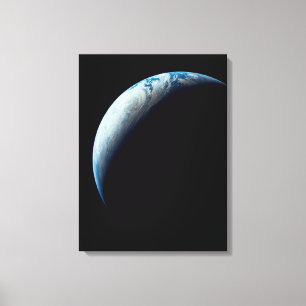 Crescent Earth genomen van de Apollo 4 missie. 2 Canvas Afdruk