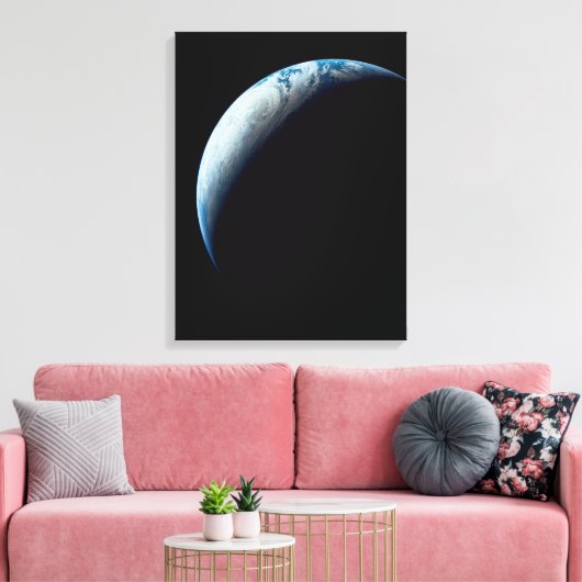 Crescent Earth genomen van de Apollo 4 missie. 2 Canvas Afdruk (Insitu (Woonkamer))