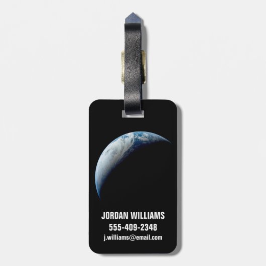 Crescent Earth genomen van de Apollo 4 missie. Bagagelabel (Achterkant verticaal)