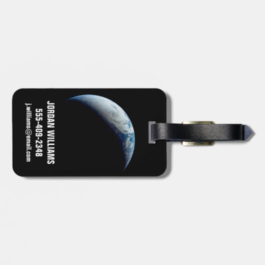 Crescent Earth genomen van de Apollo 4 missie. Bagagelabel (Achterkant horizontaal)