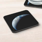 Crescent Earth genomen van de Apollo 4 missie. Bier Onderzetter (Linkerzijde)