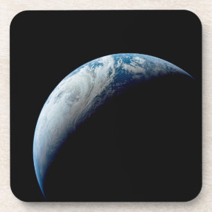 Crescent Earth genomen van de Apollo 4 missie. Bier Onderzetter
