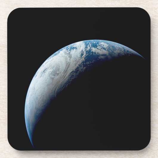 Crescent Earth genomen van de Apollo 4 missie. Bier Onderzetter (Voorkant)