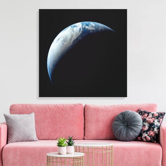 Crescent Earth genomen van de Apollo 4 missie. Canvas Afdruk (Insitu (Woonkamer))