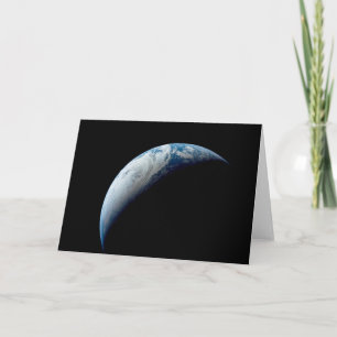 Crescent Earth genomen van de Apollo 4 missie. Kaart