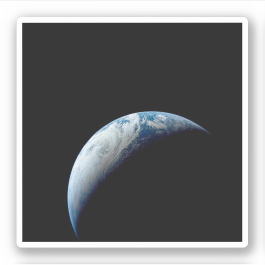 Crescent Earth genomen van de Apollo 4 missie. Sticker (Voorkant)