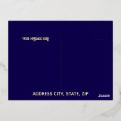 Crescent Firework Gold Foil Eid Mubarak Kaart (Achterkant)