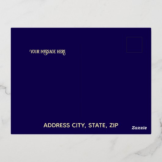 Crescent Firework Gold Foil Eid Mubarak Kaart (Achterkant)