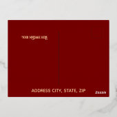 Crescent Firework Roos Gold Foil Eid Mubarak Kaart (Achterkant)